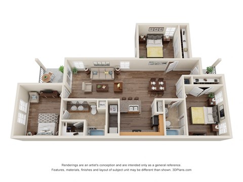 Floor Plan - Villa 3 Bed 2 Bath